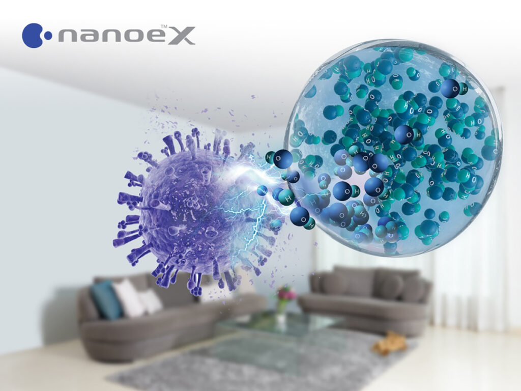 Công nghệ Nanoe™ X giúp loại bỏ vi khuẩn gây bệnh trong không khí